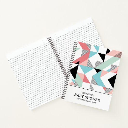 Modernes geometrisches Muster | Babydusche Notizblock (Innenseite)