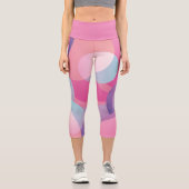 Modernes geometrisches Muster Capri Leggings (Vorderseite)