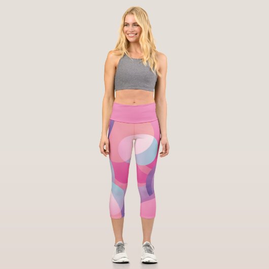 Modernes geometrisches Muster Capri Leggings (Vorderseite)