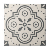 Modernes geometrisches Muster dekorativ Schwarz-we Fliese (Vorderseite)