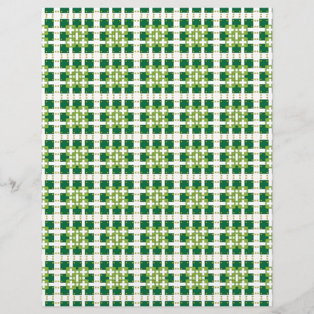 Modernes geometrisches Muster der grünen Wälder (Vorderseite)