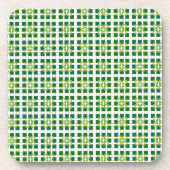 Modernes geometrisches Muster der grünen Wälder Getränkeuntersetzer (Vorderseite)