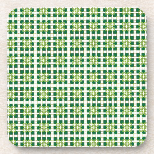 Modernes geometrisches Muster der grünen Wälder Getränkeuntersetzer (Vorderseite)