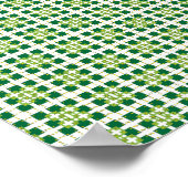 Modernes geometrisches Muster der grünen Wälder Poster (Ecke)