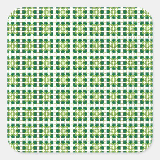 Modernes geometrisches Muster der grünen Wälder Quadratischer Aufkleber (Vorderseite)