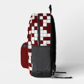 Modernes geometrisches Muster des Burgund Bedruckter Rucksack (Rechts)