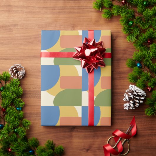 Modernes geometrisches Muster des Mittelzentrums - Geschenkpapier (Feiertagsgeschenk)