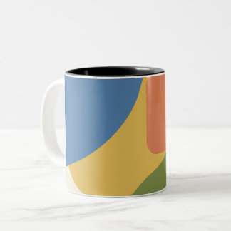 Modernes geometrisches Muster des Mittelzentrums - Zweifarbige Tasse