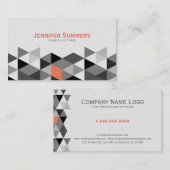 Modernes geometrisches Muster für Grau und Weiß 2 Visitenkarte (Vorne/Hinten)