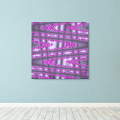 Modernes geometrisches Muster für Lila Hot Pink Wa Leinwanddruck (Insitu (Holzboden))