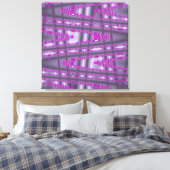 Modernes geometrisches Muster für Lila Hot Pink Wa Leinwanddruck (Insitu (Schlafzimmer))