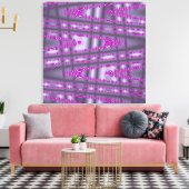 Modernes geometrisches Muster für Lila Hot Pink Wa Leinwanddruck (Insitu (Wohnzimmer))