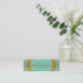 Modernes geometrisches Muster für Mint-Grün und Go Mini Visitenkarte (Stehend Vorderseite)