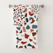 Modernes geometrisches Muster für Monogramm Badhandtuch Set (Insitu)