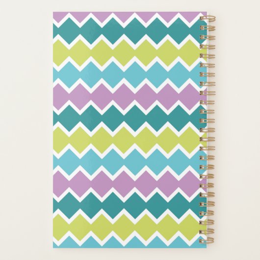 Modernes geometrisches Muster für Monogramm Planer (Rückseite)