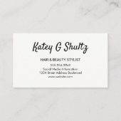 Modernes geometrisches Muster für Monogramm Visitenkarte (Rückseite)