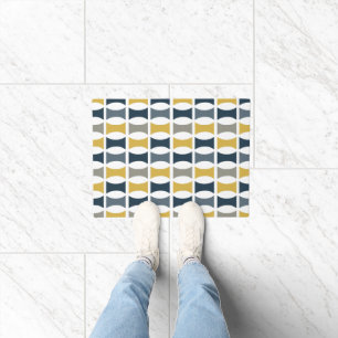 Modernes geometrisches Muster für Mustard der Mari Fußmatte