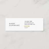 Modernes geometrisches Muster-GoldminiVisitenkarte Mini Visitenkarte (Rückseite)