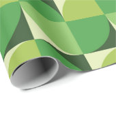 Modernes geometrisches Muster grün des Mitteljahrs Geschenkpapier (Rolleneckpunkt)