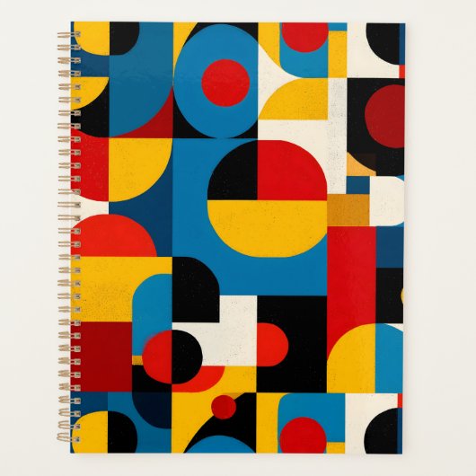 Modernes geometrisches Muster im Bauhausstil Planer (Vorderseite)