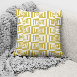 Modernes geometrisches Muster in Beige Kissen