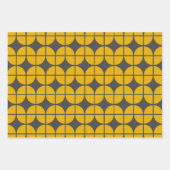 Modernes geometrisches Muster in Gelb und Grau Geschenkpapier Set (Vorderseite 3)