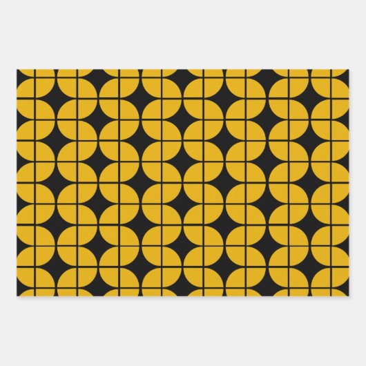 Modernes geometrisches Muster in Gelb und Grau Geschenkpapier Set (Vorderseite)