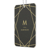 Modernes geometrisches Muster in Gold auf schwarz  Autolufterfrischer (Links)