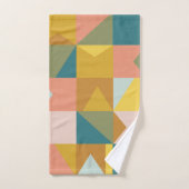 Modernes geometrisches Muster in Hübschen Erdtönen Badhandtuch Set (Handtuch)