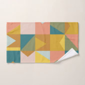 Modernes geometrisches Muster in Hübschen Erdtönen Badhandtuch Set (Handtuch)