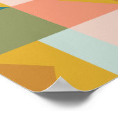 Modernes geometrisches Muster in Hübschen Erdtönen Poster (Ecke)