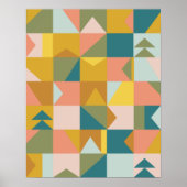 Modernes geometrisches Muster in Hübschen Erdtönen Poster (Vorne)