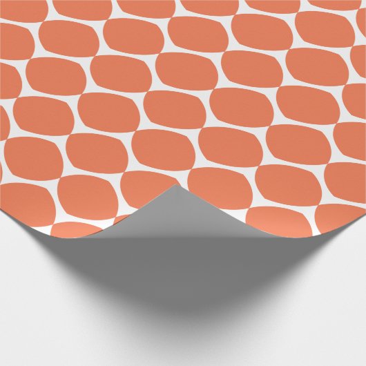 Modernes geometrisches Muster in Orange  Geschenkpapier (Ecke)