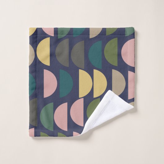 Modernes geometrisches Muster in pastellfarbenen E Badhandtuch Set (Waschlappen)