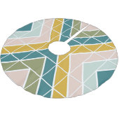 Modernes geometrisches Muster in pastellfarbenen E Polyester Weihnachtsbaumdecke (Schrägansicht)