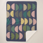 Modernes geometrisches Muster in pastellfarbenen E Sherpadecke (Vorderseite)