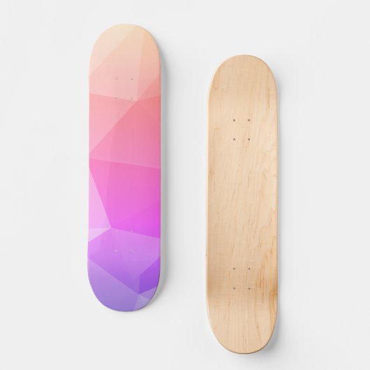 Modernes geometrisches Muster in rosa Farbton Skateboard (Vorderseite)