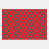 Modernes geometrisches Muster in Rot und Blau Geschenkpapier Set (Vorderseite 3)