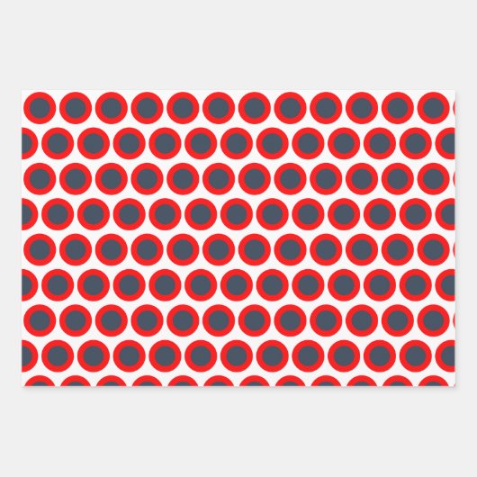 Modernes geometrisches Muster in Rot und Blau Geschenkpapier Set (Vorderseite 2)