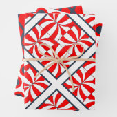 Modernes geometrisches Muster in Rot und Blau Geschenkpapier Set (Beispiel)