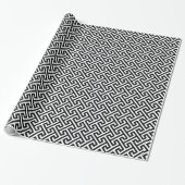 Modernes geometrisches Muster in Schwarz/Weiß Geschenkpapier (Ungerollt)