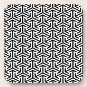 modernes geometrisches Muster in Schwarzweiß Untersetzer (Vorderseite)