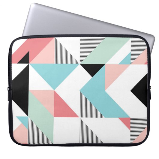 Modernes geometrisches Muster Laptopschutzhülle (Vorderseite)