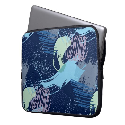 Modernes geometrisches Muster Laptopschutzhülle (Vorderseite Links)