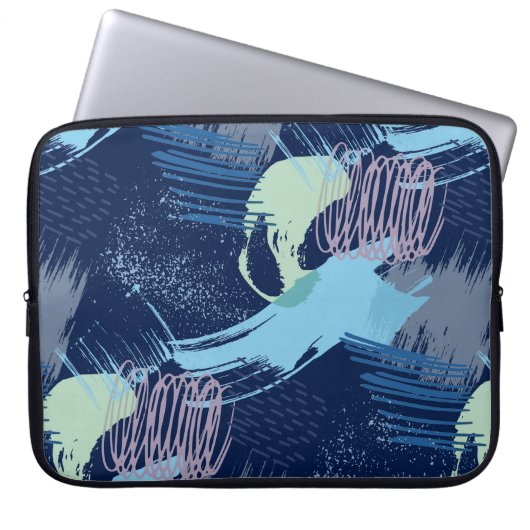 Modernes geometrisches Muster Laptopschutzhülle (Vorderseite)