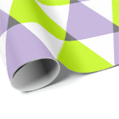 Modernes geometrisches Muster Lila grüner Dreiecke Geschenkpapier (Rolleneckpunkt)