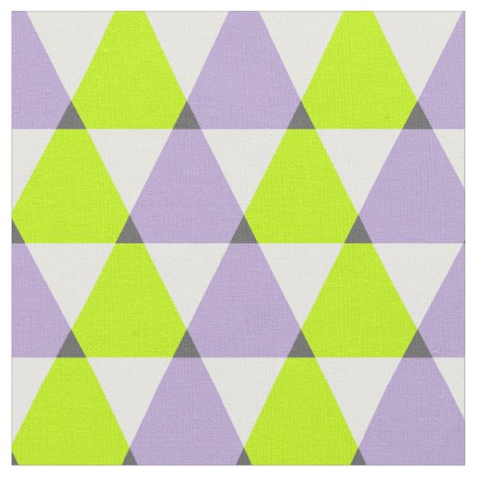 Modernes geometrisches Muster Lila grüner Dreiecke Stoff (Nahaufnahme)