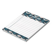 Modernes geometrisches Muster mit blauem Quadrat p Notizblock (Rotiert)