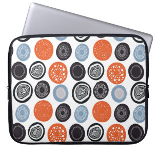 Modernes geometrisches Muster mit gezeichnet Kreis Laptopschutzhülle