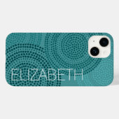 Modernes geometrisches Muster mit kreisförmigem Pu Case-Mate iPhone Hülle (Rückseite (Horizontal))